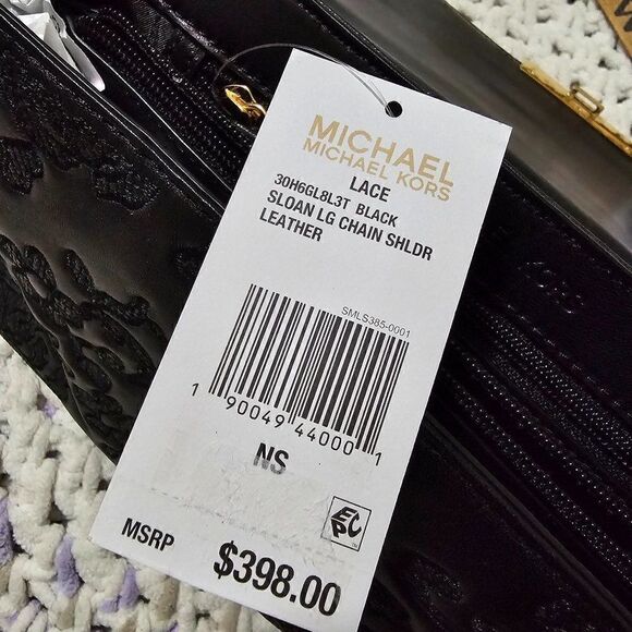 NWT MICHAEL KORS GENUINE LEATHER SLOAN GOLD CHAIN STRAP CONVERTIBLE BAG MEDIUM - Picture 10 of 16